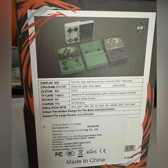 X6 Handheld Retro Video Game Console 3.5 inch Screen 20,000 Games - 32GB - Black - Picture 7 of 7